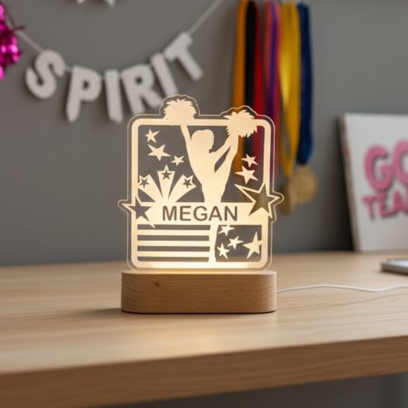Personalized Cheerleader Night Light – Custom LED Lamp for Cheer Fans - Picture 8 of 8